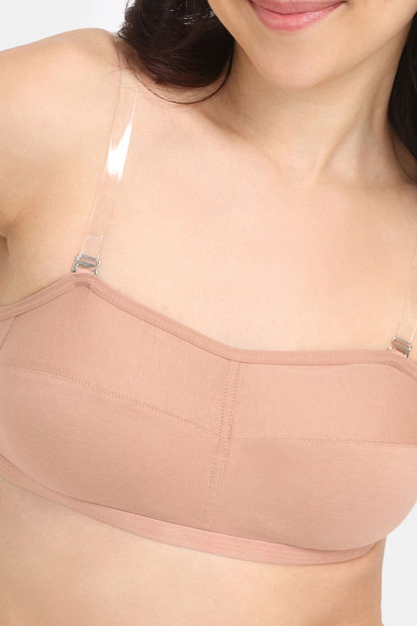 Rosaline Double Layered Non Wired Medium Coverage Strapless Bra - Maple Sugar — image 4